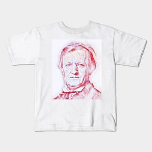 Richard Wagner Portrait | Richard Wagner Artwork | Line Art Kids T-Shirt